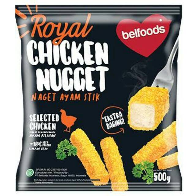 

Belfoods Royal Naget Stik 500gr - Nugget Daging Ayam