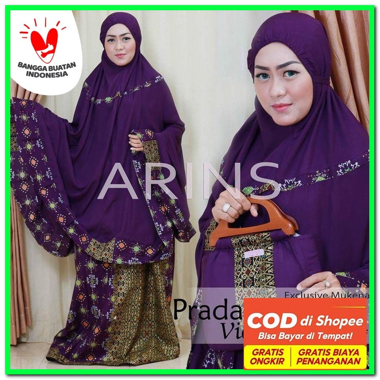 Mukena Wanita Dewasa Kekinian Muknah Bahan Adem Terbaru Mukna Teb LR327  Songket  Bali Premium Star