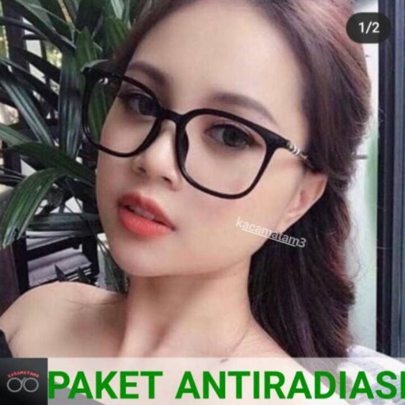 kacamata lensa antiradiasi computer tv hp laptop bisa normal minus plus cilinder tergantung permintaan sampai minus 5 cyl 2 harga masih sama tulis saja pesanan kaka di catatan saat order free box lap cairan pembersih kode 481 size56-16-140