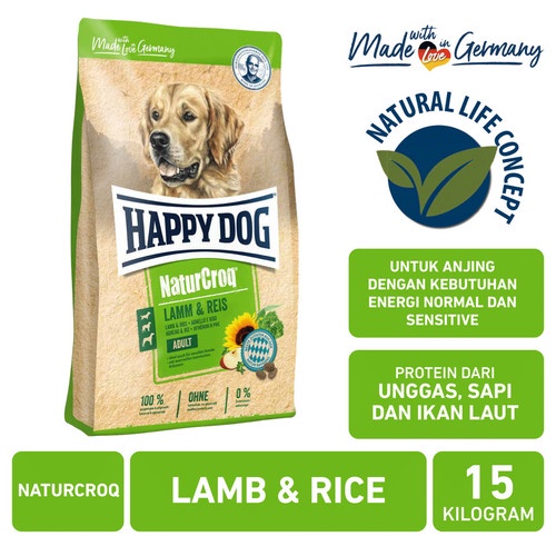 makanan anjing happy dog naturcroq lamb 15kg / GRAB happy dog naturcroq