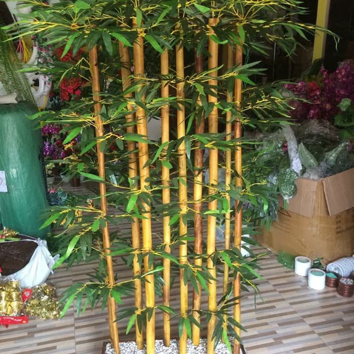 Pohon Bambu Kuning Bunga Hias Plastik Tanaman Artificial Dekorasi Diskon Shopee Indonesia