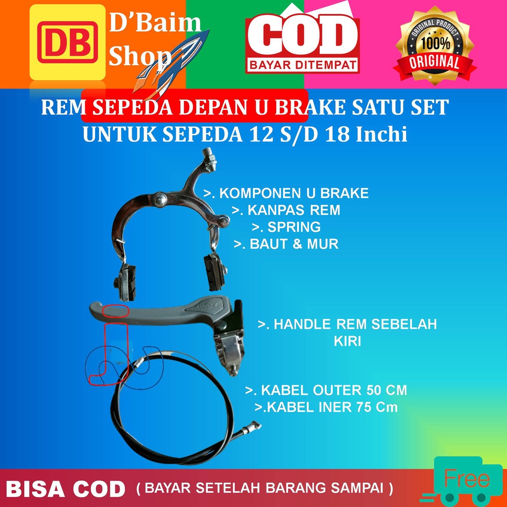 Rem Sepeda Depan U Brake Bagian Depan Satu Set