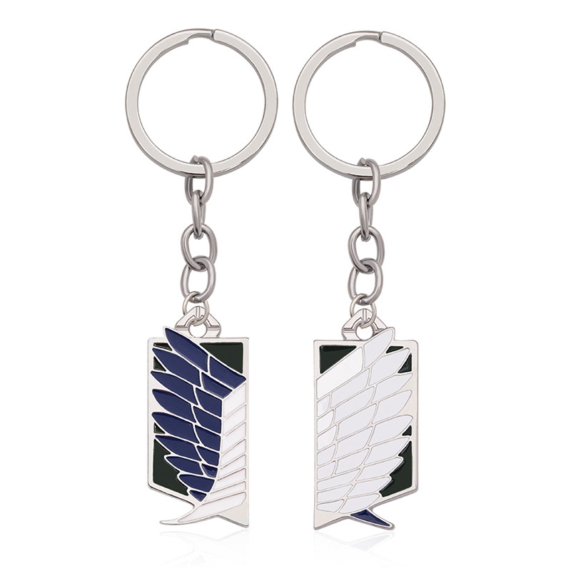 Hot Attack On Titan Key Chain Key Rings Investigation Corps Freedom Wings Logo Keychain Pendant