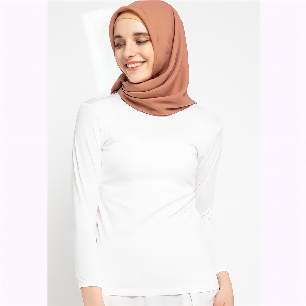 Manset Baju Inner Basic Polos Wanita Lengan Panjang Bahan Spandek Rayon Premium Murah Import Bandung