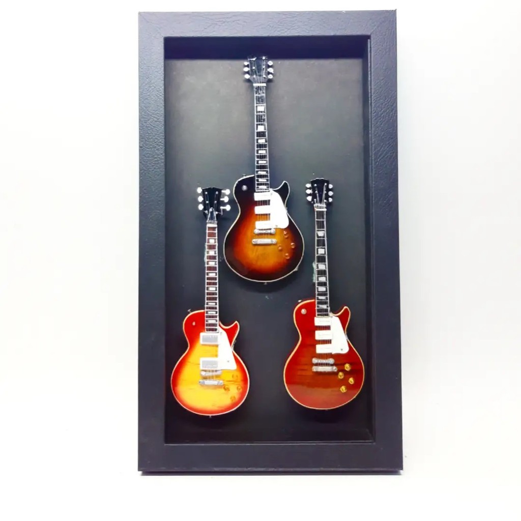 Shadow box frame Pigura frame 3D miniatur gitar Lespaul  Slash Guns N' Roses