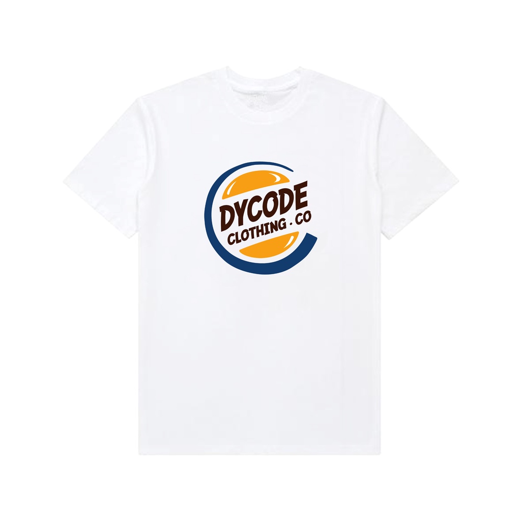 Kaos T Shirt Pria Wanita Casual Dycode Burger King Putih Original Distro