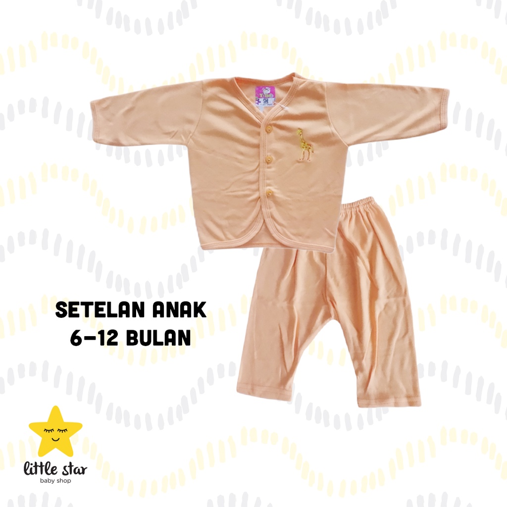 Y-lin Setelan Polos Bayi Cewek Cowok | Set Piyama Piama Baju Tidur Bayi Laki Perempuan