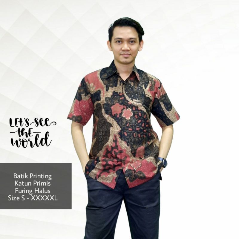 HEM BATIK PENDEK PRIA ELEGAN