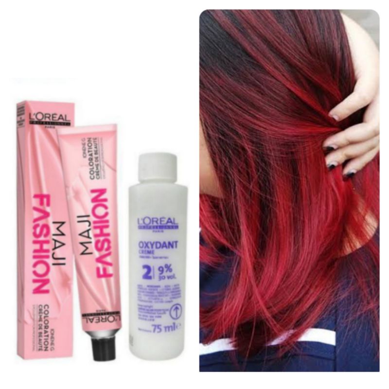 LOREAL MAJIFASHION RED, HAIR COLOR CAT RAMBUT MAJI FASHION