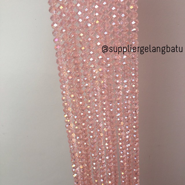 Crystal Ceko Doff 10mm PINK BENING aksesoris bahan perhiasan wanita gelang kalung online shop olshop