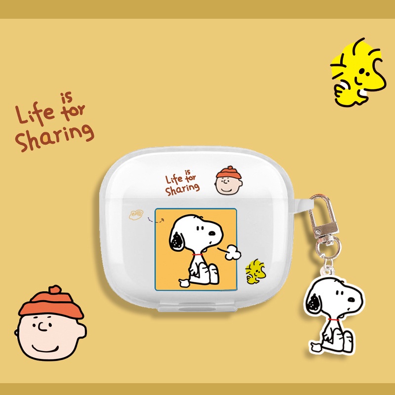 Soft Case Pelindung Earphone Bluetooth Transparan Motif Kartun Dengan Liontin Untuk Lenovo LP40 LP 40