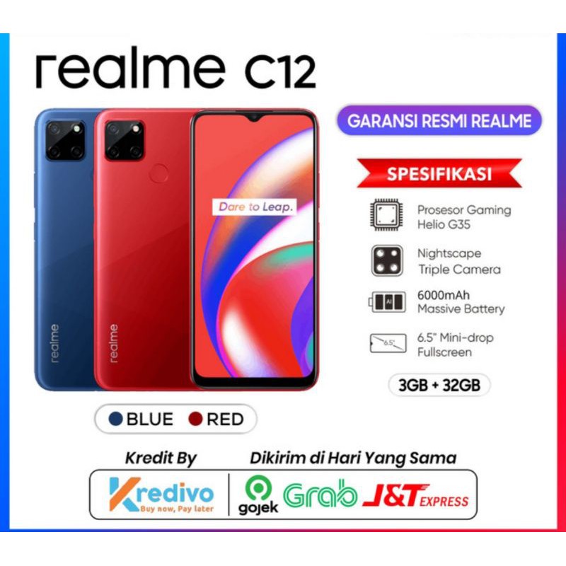 Realme C12 ram3/32 garansi resmi
