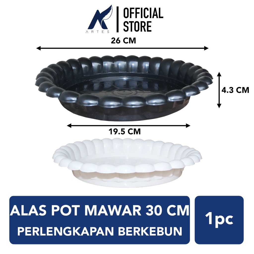 GARDEN OF LOVE ALAS MAWAR 30 cm Tatakan Pot Tanaman-Tumbuhan Hias-Bunga Hitam-Putih-Pink-Kuning-Cokl