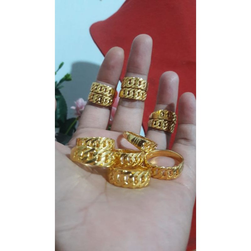 Cincin replika emas Golden, awet,tahan lama,ada logo gdn dalam cincin