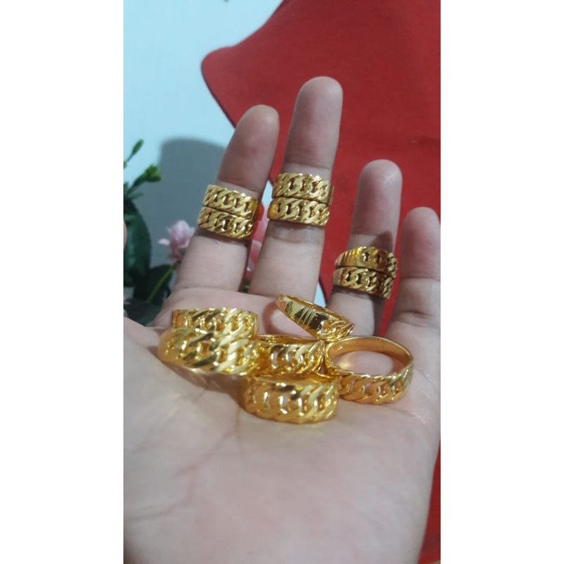 Cincin replika emas Golden, awet,tahan lama,ada logo gdn dalam cincin