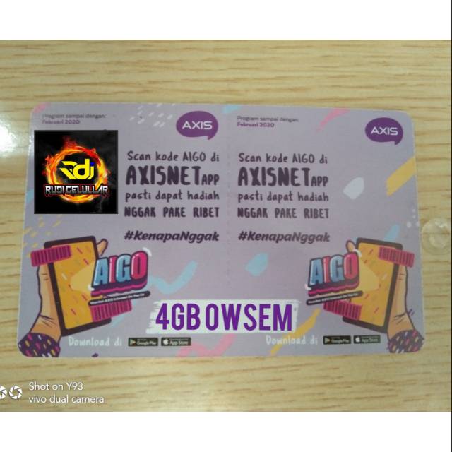 Voucher Aigo Axis 4GB Owsem 1+1+2