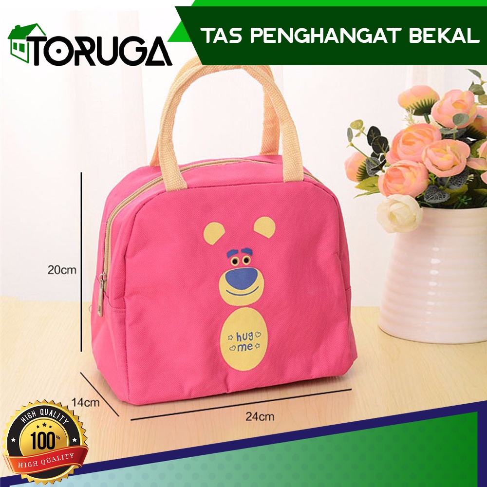 TAS PENGHANGAT BEKAL MAKANAN KOREAN INSULATED LUNCH COOLER BAG BOX MOTIF KARAKTER