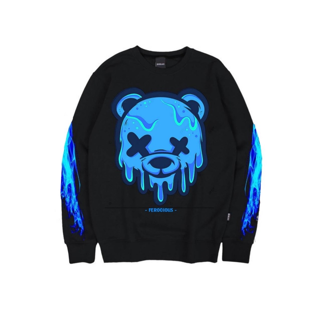 Ferocious Crewneck Bear Head Ais Hitam  - CN Black Garfield