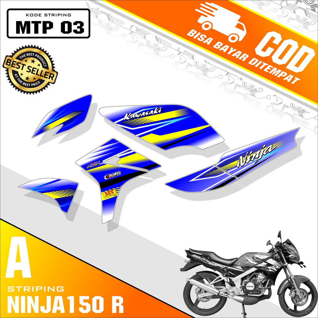 (TERLARIS)Sticker Striping Variasi Ninja 150 R/SS-Stiker Variasi Motor Kawasaki Ninja Motif Keren 03