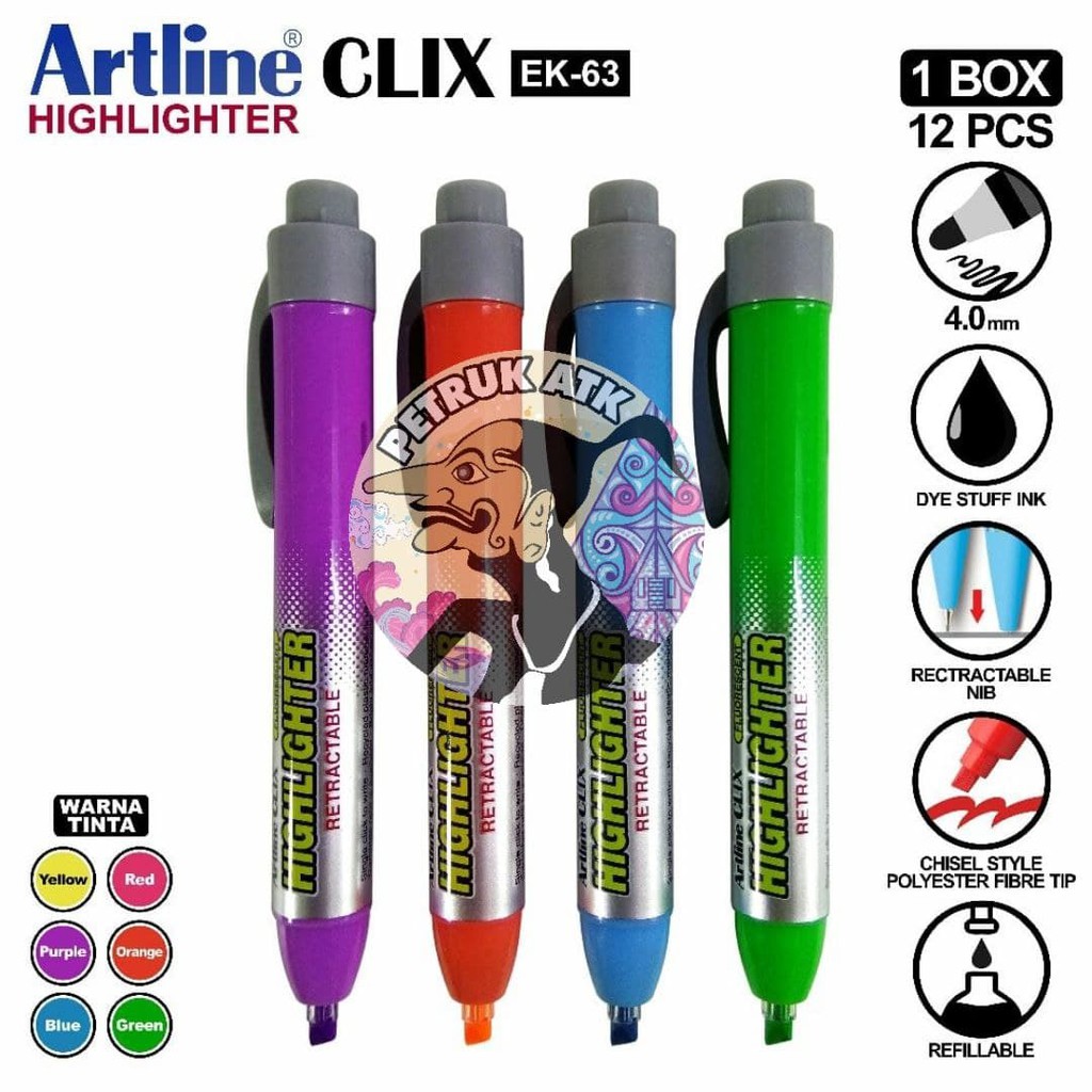 

[PCS] HIGHLIGHTER ARTLINE CLIX EK-63 CETETAN