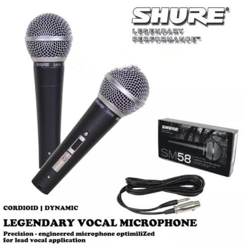 [KODE ZKGQL] MICROPHONE SHURE SM 58 MIKROFON SHURE SM-58 MIC KABEL SM58 VOCAL DYNAMIC MIK MICROPHONE