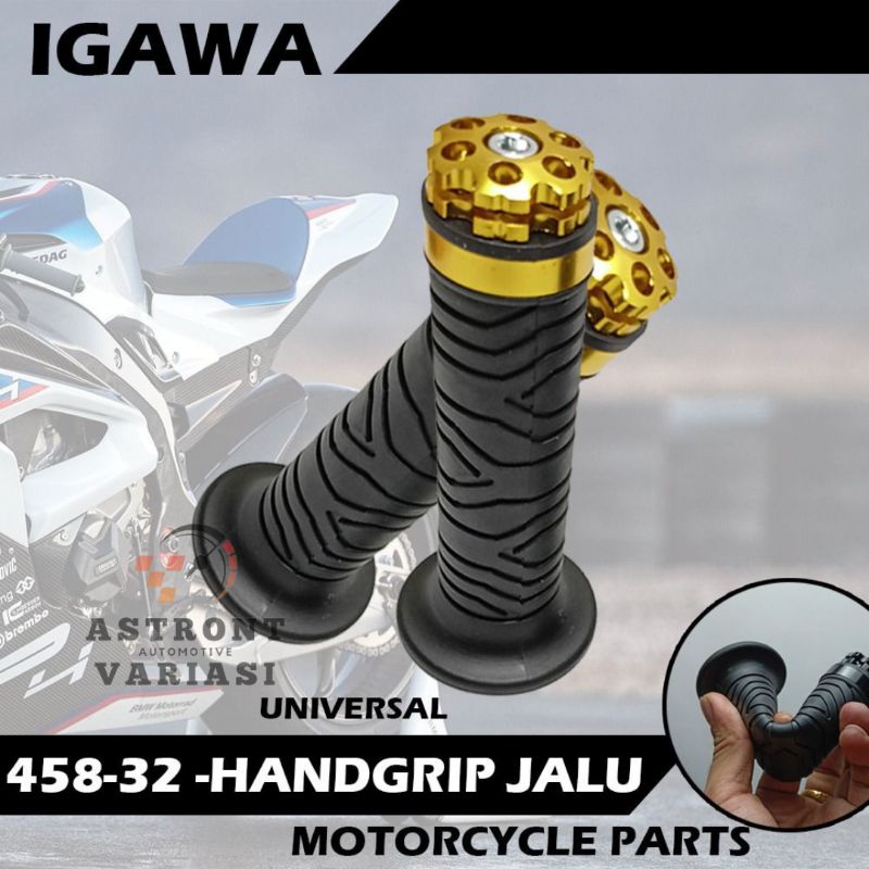 Handgrip Grip Jalu Kembang Double Ring Corak  Universal Semua Motor