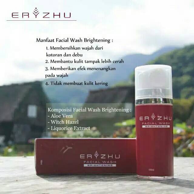 Eryzhu Brightening Facial wash membersihkan bawah dari debu dan kotoran