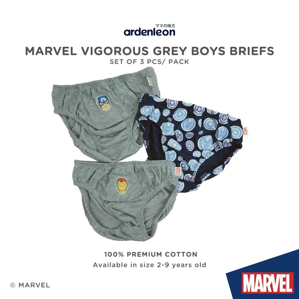 ARDENLEON x MARVEL Grey Boys Briefs 1.0