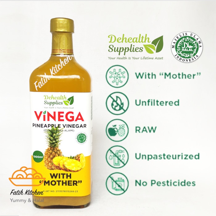 

(BISA COD) Cuka Apel & Nanas Vinega 1 liter dari De Health Supplies - Vinegar - Cuka Nanas