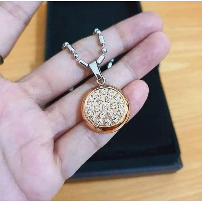 kalung kesehatan BIOCARBON rose gold pendant MCI