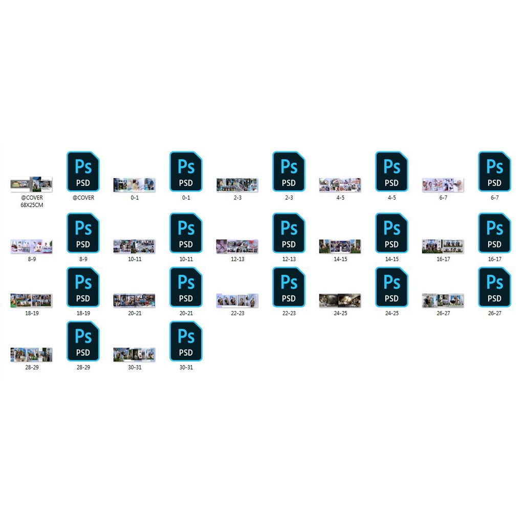 Template Album Kolase Wedding Pernikahan Photobook Collage Psd Photoshop