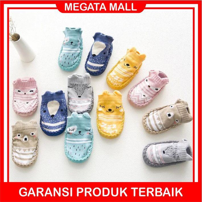 ♫ Megata ♫ A096 Anti Slip Bayi PATTERN MOCCASINS sepatu bayi prewalker kaos kaki anak import