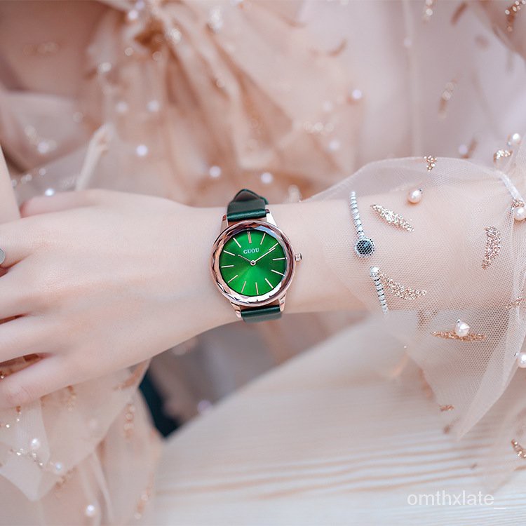 【100% Ori】GUOU  Jam Tangan Wanita Original  Anti Tahan Air Kulit Branded Analog Sederhana dan bergaya Women Watch[【with BOX】