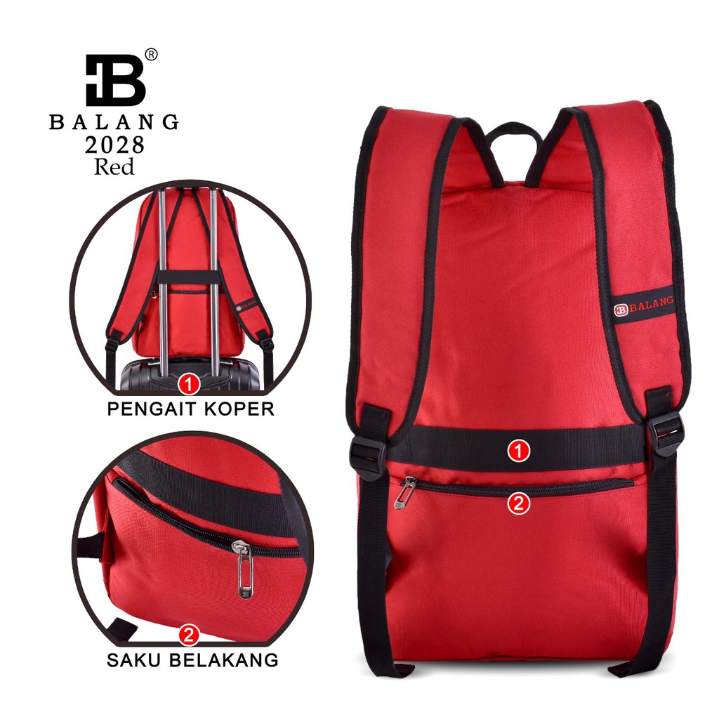 Tas Balang 2028 Ransel Fashion Tas Wanita Warna Ransel Sekolah (Free Kabel Extension USB)