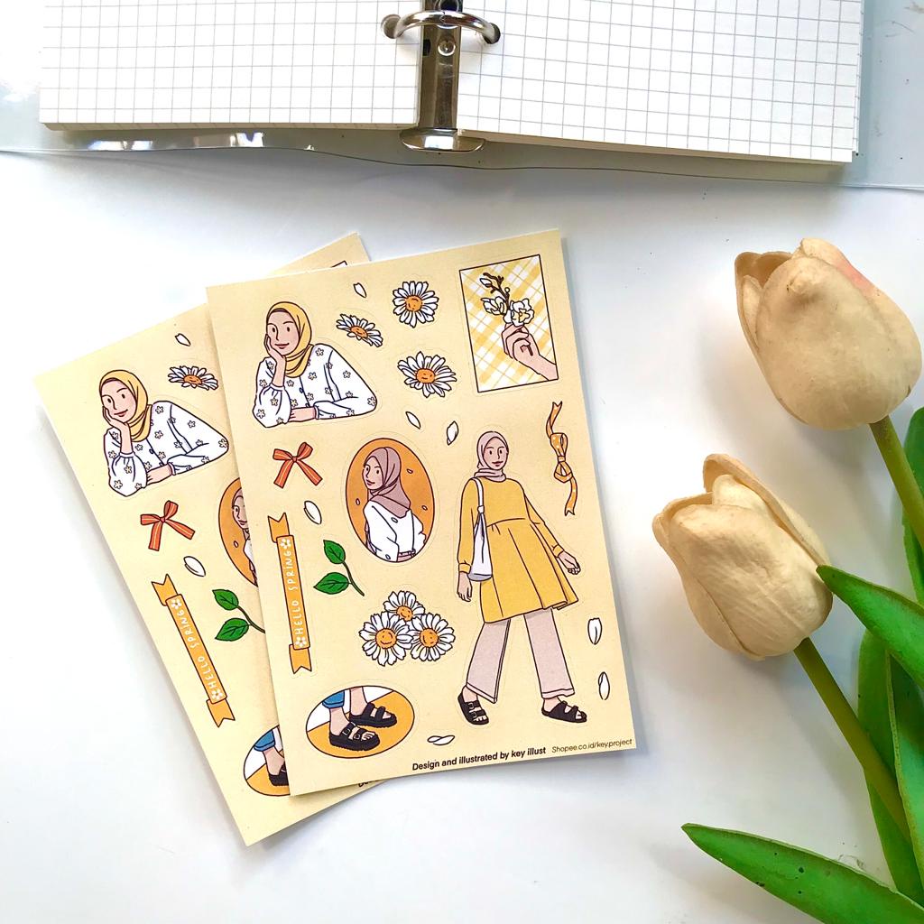 

Hijab sticker sheet ver.04/ Aesthetic sticker/ stiker jurnal