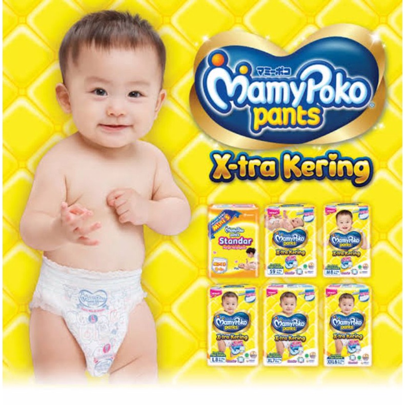 Mamypoko Pants X-tra Kering S M L XL XXL Pants X-tra Renceng Isi 10 pcs Ukuran S1 M1 L1 XL1 XXL1