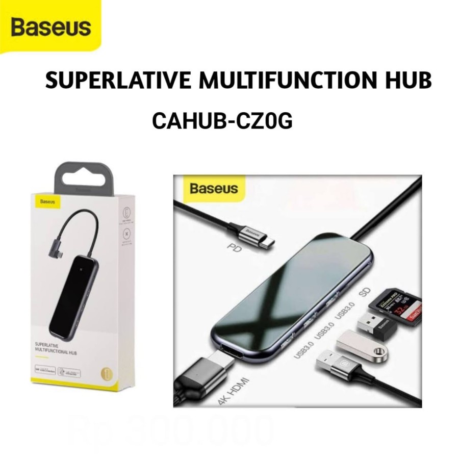 Baseus Superlative HUB Splitter USB Type C To HDMI 4K Multi USB 3.0