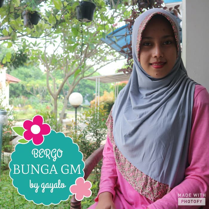 BERGO BUNGA GM/BERGO SIMPLE/JILBAB INSTAN/JILBAB SYARI/JILBAB MOTIF