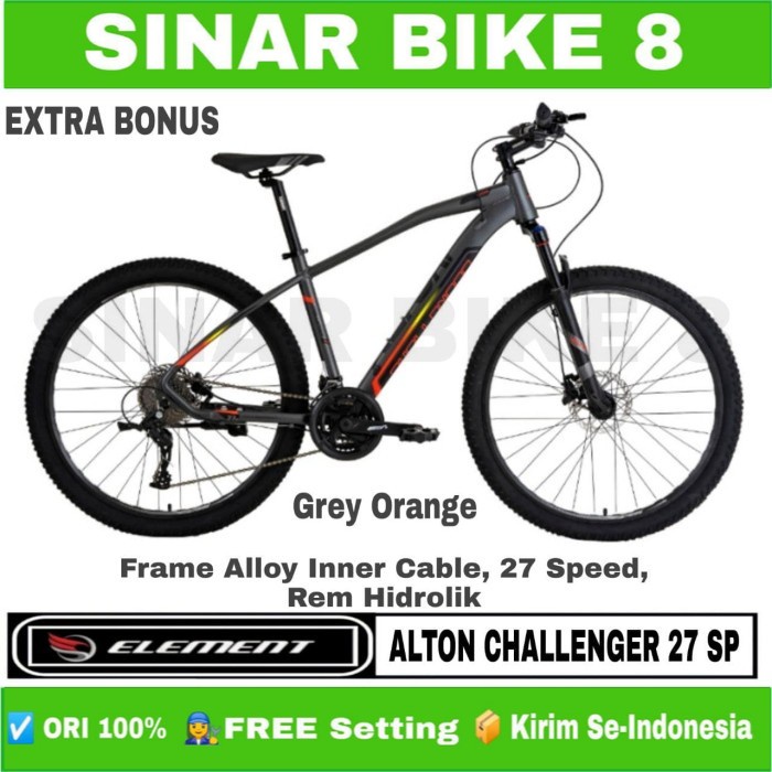 Sepeda Gunung MTB ELEMENT ALTON CHALLENGER 27 Speed Alloy ukuran 27.5 Inch