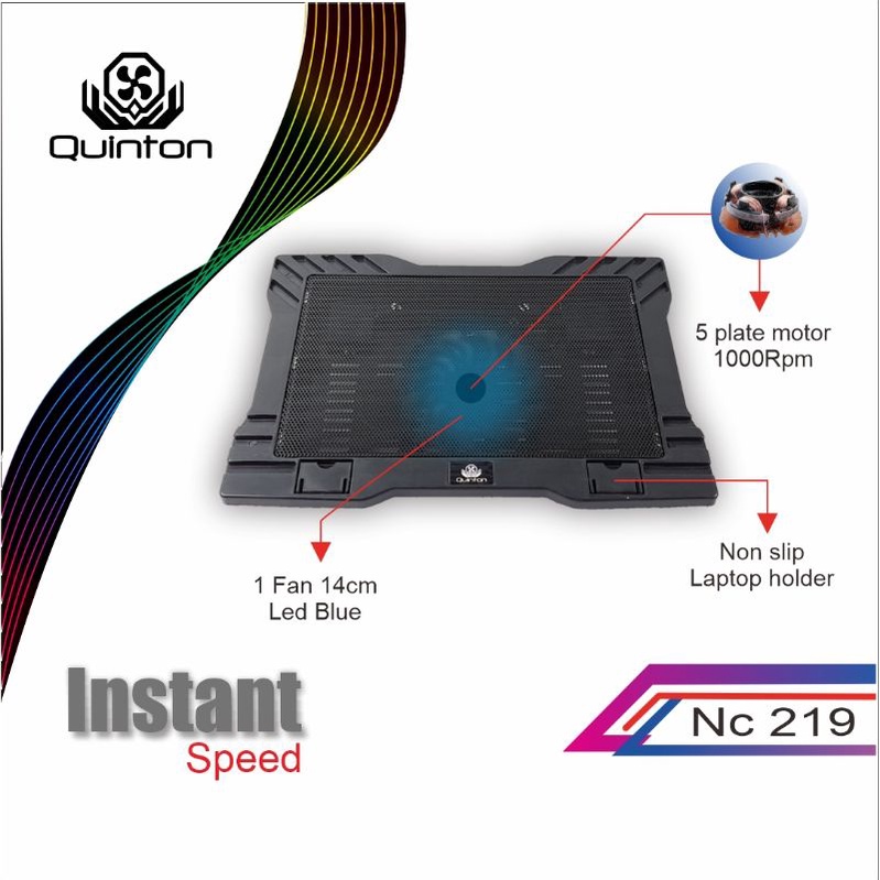 Cooler Pad Kipas Laptop Quinton jaring NC-219 Cooling Pad15,6inch