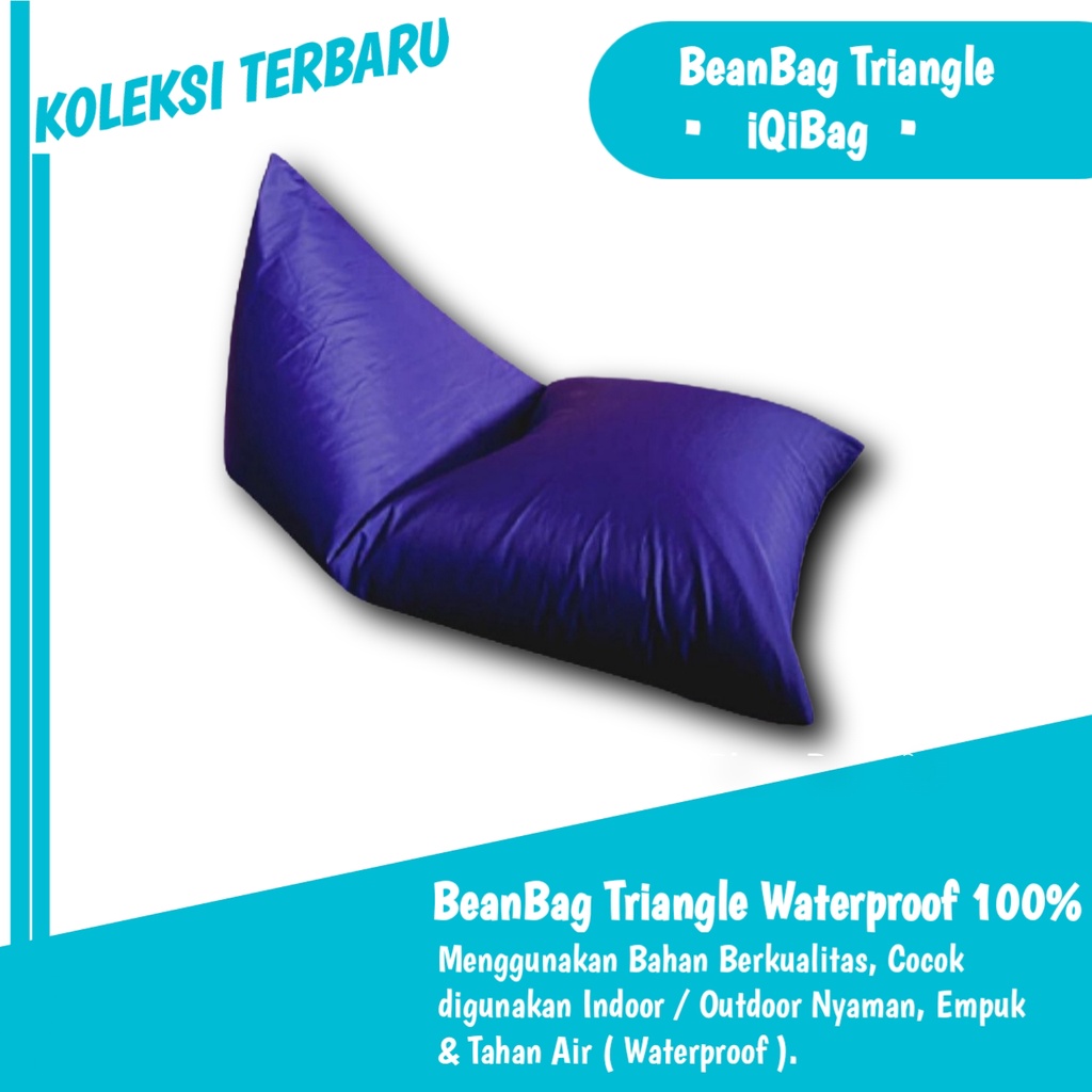 Bean Bag Triangle Bahan WATERPROOF PLUS ISI Ungu By iQiBag - Bean Bag Murah - Bean Bag Dewasa - Sofa