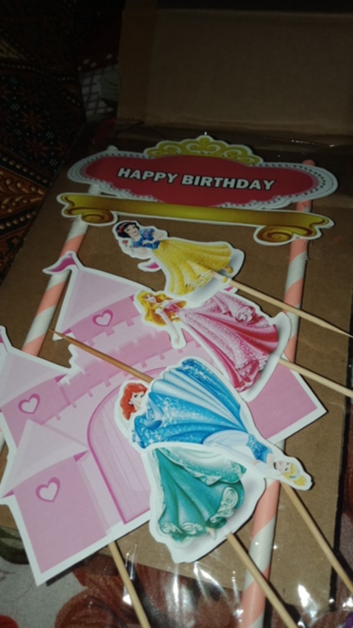 Topper Cake/cupcake Tambah Nama, Hiasan Kue Ulang Tahun, Motif <br />princess