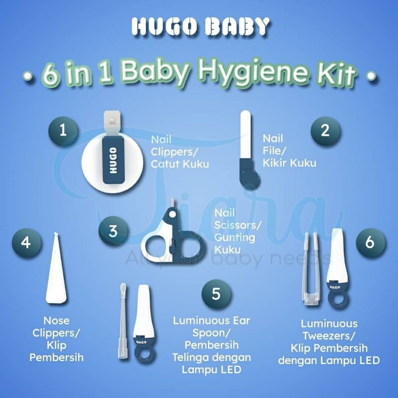 Hugo Baby Hygiene Kit for Nail, Nose, and Ear Use