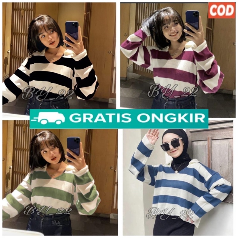 Sweater Rajut Fuji Crop Top