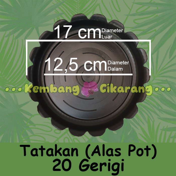 Tatakan pot GERIGI 20 HITAM cantik murah grosir Alas pot Taktakan pot