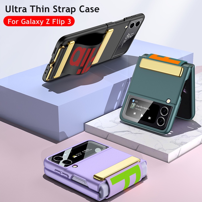 Casing Hard Case Bahan Kulit Matte Shockproof Anti Jatuh Untuk Samsung Galaxy Z Flip 3