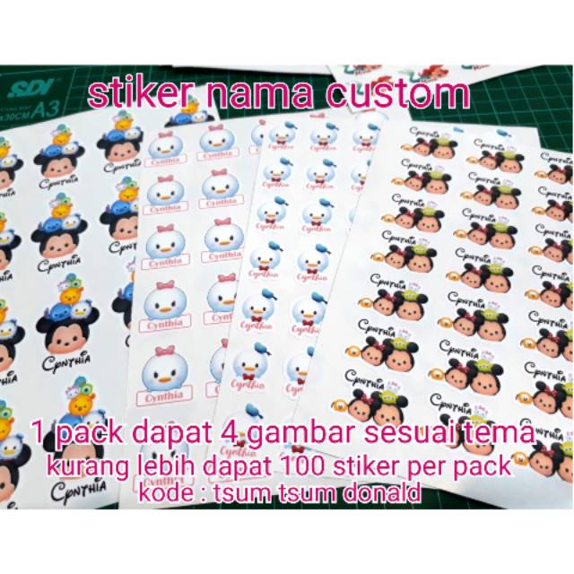 

Stiker nama anak Custom waterproof 1 pack dapat 4 gambar (krng lebih dapat 100 stiker 4 ukuran)