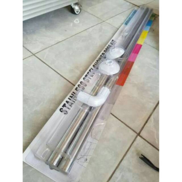  Tiang  hordeng kamar  mandi  2 in 1 stainless stell Shopee 