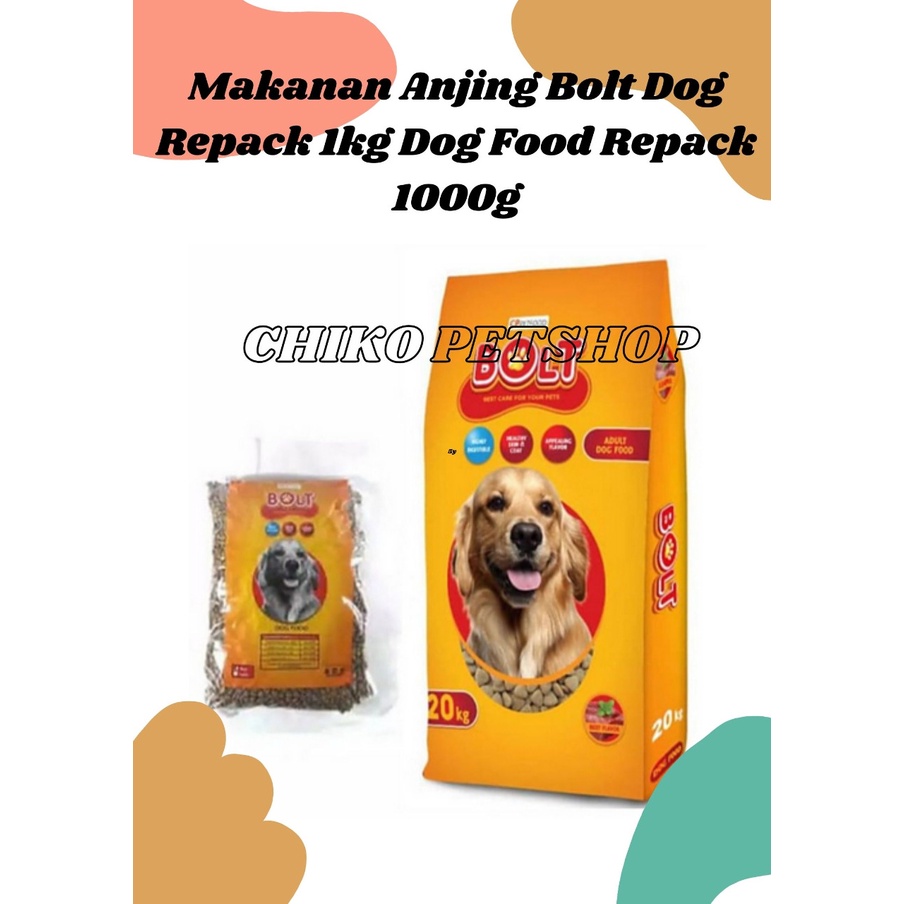 Makanan Anjing BOLT DOG Kemasan 1kg Dog Food