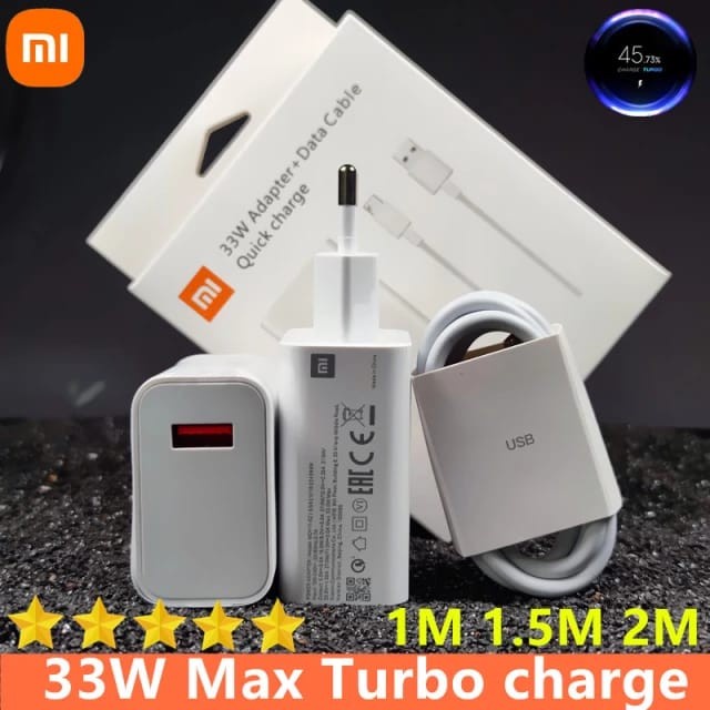 ORIGINAL ADAPTOR CHARGER XIAOMI POCO M5S / POCO M4 PRO 4G / POCO F3 / POCO X3 PRO / POCO X3 NFC / POCO F2 PRO 33W TURBO CHARGE